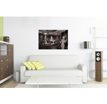Dekoratives Wandbild mit Szene einer Bar mit Personen im Retro Stil