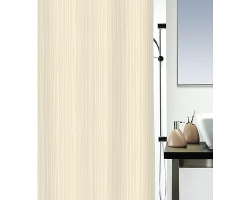 Duschvorhang spirella Raya light beige Textil 180 x 200 cm