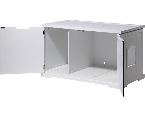 Katzenhaus mit zwei Türen und Trennwand