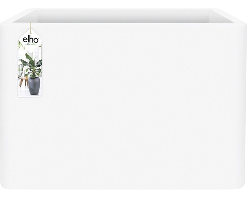 Rechteckiger, weißer Pflanzkasten mit Elho Logo