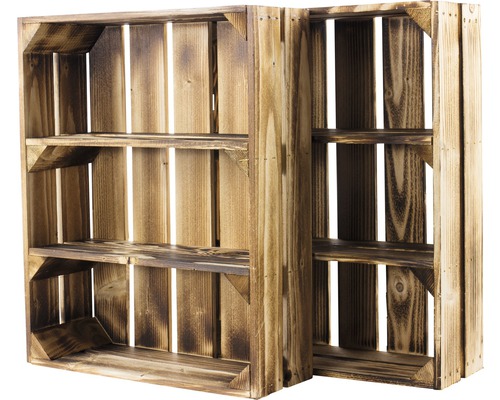 Zwei Holzkisten mit Einlegeböden