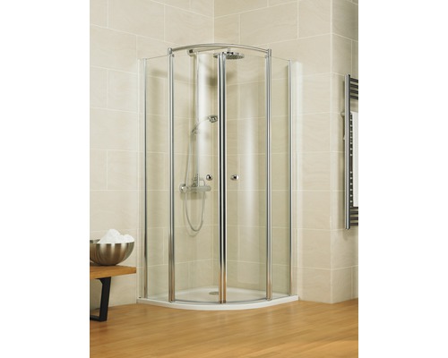 Runddusche Schulte Garant Bella Lux II R550 75x90 cm Klarglas Profilfarbe chrom