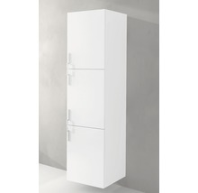 Weißer Hängehochschrank mit drei Türen für das Badezimmer.