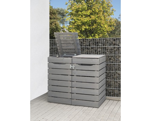 Mülltonnenbox Konsta Style Typ 545 doppelt 142 x 81 x 120 cm grau-0