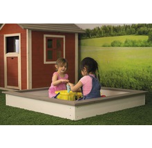 Sandkasten Sunny Sandy Holz inkl. Abdecktuch 127x127x17 cm grau