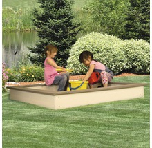 Sandkasten Sunny Sandy Holz inkl. Abdecktuch 127x127x17 cm grau