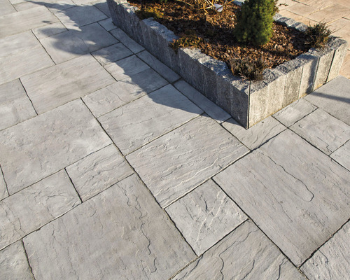 Beton Terrassenplatte India grau Mehrformat Stärke 4 cm (1 Pal = 9,72 m² entspr. 6 Sets a 1,62 m²)