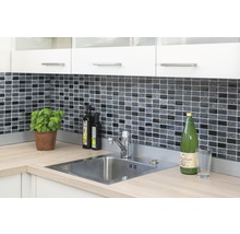 Glasmosaik mit Naturstein grau schwarz 31x32,2 cm