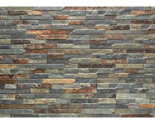 Mauer aus Steinfurnier für den Innen- und Außenbereich