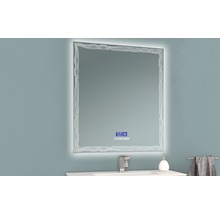 LED Badspiegel Multimedia mit Touch Bluetooth Antifog und FM Radio inkl. Spiegelheizung und Lautsprecher 90x90 cm