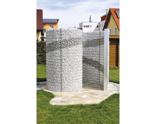 Gabionenzaun als Sichtschutz im Garten