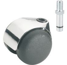 Tarrox Doppelrolle für normale Böden Kunststoff schwarz bis 40 kg, EN 12529 mit M10 Stift/Gewinde