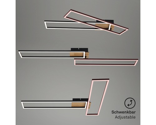 LED Deckenleuchte CCT dimmbar 40W 4400 lm 2700-5000 K 110x12 cmschwarz + Fernbedienung + Nachtlichtfunktion