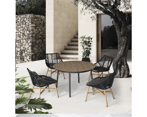 Gartenmöbelset GARDEN PLACE Nadja 4-Sitzer 5 tlg. schwarz aus robustem Alluminium und Textilgewebe, inkl. Sitzkissen Gartenmöbelset GARDEN PLACE Nadja 4-Sitzer 5 tlg. schwarz aus robustem Alluminium und Textilgewebe, inkl. Sitzkissen