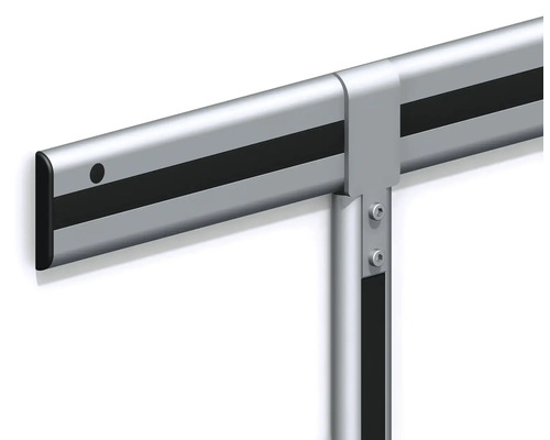 Aluminium Regalträger mit schwarzem Einsatz und Schraubenbefestigung