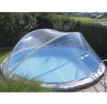 Pool Abdeckung Planet Pool Cabrio Dome transparent für schmalen Handlauf Ø 450 cm-thumb-5