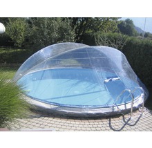Pool Abdeckung Planet Pool Cabrio Dome transparent für schmalen Handlauf Ø 450 cm-thumb-4