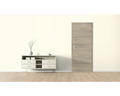 Innenraumansicht mit Kommode und Holztür