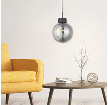Pendelleuchte 1-flammig HxØ 120x30 cm schwarz/rauchglas