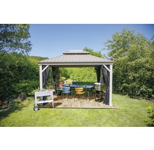 Pavillon SOJAG Messina 12x16 inkl. Moskitonetz 473 x 353 cm champagner