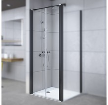 Dusche mit Duschkabine aus Glas und Rahmen