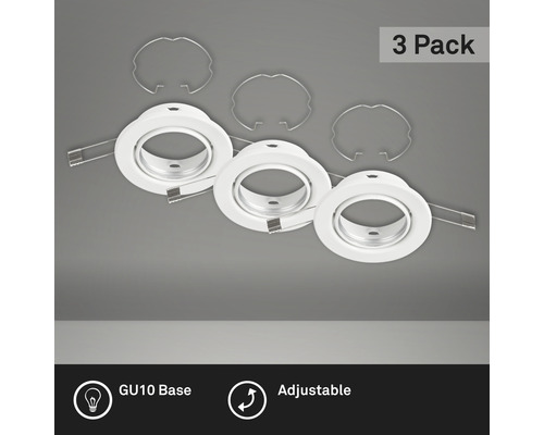 Einbauleuchten Set Micro Line 6,6 Cm | 3er Set, Weiß, Schwenkbar | Für Möbel & Decken | 230V