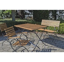 Gartenmöbelset Acamp Lindau 6 -Sitzer bestehend aus: 2 Stühle, Bank, Tisch 120 x 80 x 75 cm Eisen Holz braun anthrazit klappbar-thumb-0