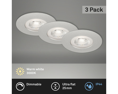 LED Einbauleuchten-Set 3x460 HORNBACH | IP44 3-tlg 3x5W lm dimmbar