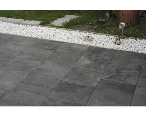 Beton Terrassenplatte iStone Basic grau-schwarz 40 x 40 x 4 cm