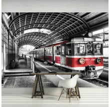 Fototapete mit einem Zug im Bahnhof