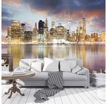 Fototapete mit Skyline von New York im Wohnzimmer