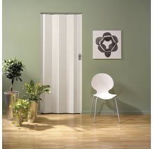 Zimmer mit Falttür, Stuhl und Pflanzen