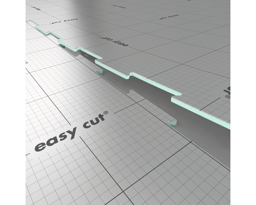 Verlegeplatte mit Raster und der Aufschrift easy cut