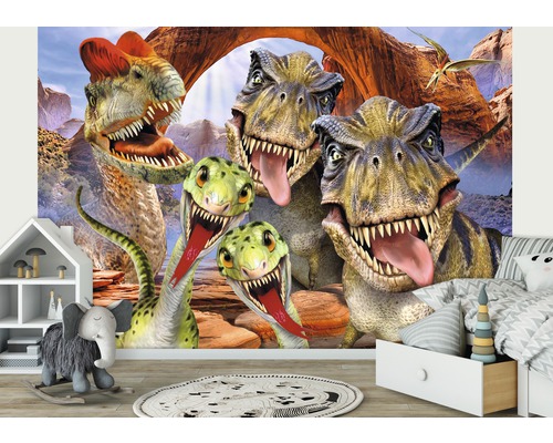 Fototapete mit Dinosaurier-Motiv im Kinderzimmer