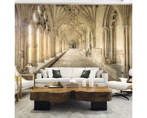 Fototapete mit historischem Steingang in einem Raum