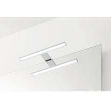 LED Spiegelleuchte mit zwei Leuchtenarmen zur Montage am Badezimmerspiegel