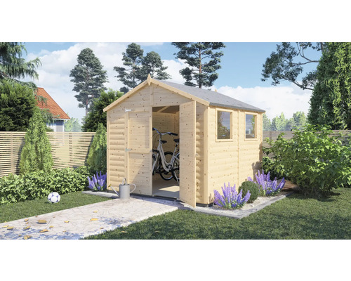 Gartenhaus Konsta Blockhaus natur 181 239 mit | HORNBACH x Fußboden cm