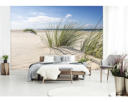 Fototapete mit Strandmotiv in einem Schlafzimmer
