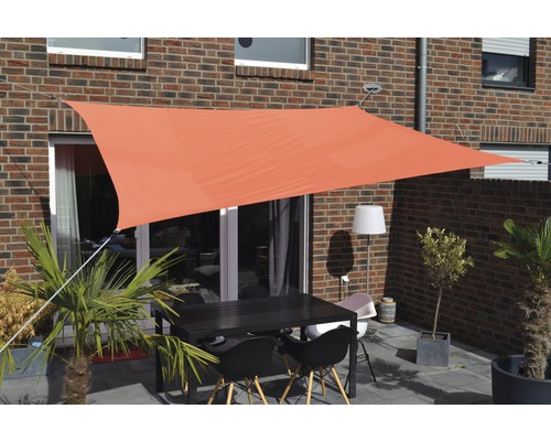 PeddyShield Vierecksonnensegel 2,5 x 3,0 m, aus wasser- und windabweisenden PES 200 g/m², terracotta