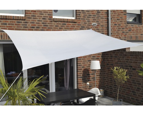 PeddyShield Vierecksonnensegel 3,0 x 4,0 m, aus wasser- und windabweisenden PES 200 g/m², silbergrau