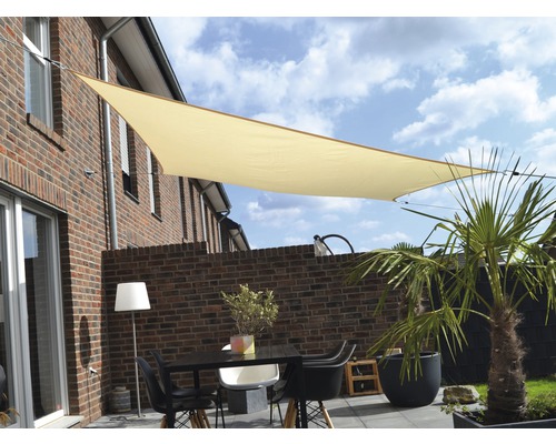 PeddyShield Vierecksonnensegel 3,0 x 4,0 m, aus wasser- und windabweisenden PES 200 g/m², elefenbein
