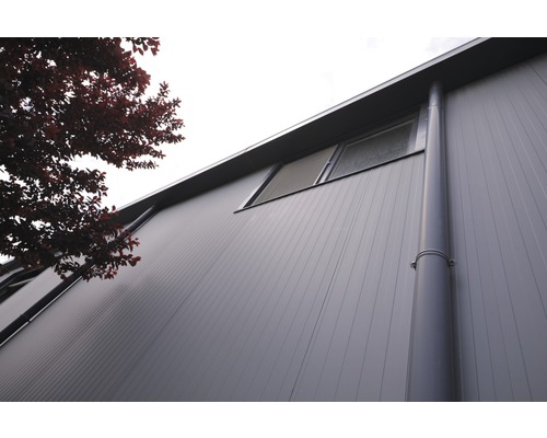 Ansicht einer Fassade mit Fenster und Regenrohr