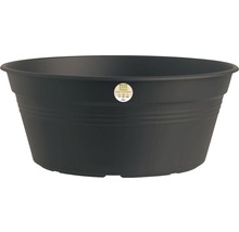 Schwarzer Pflanzkübel aus Kunststoff