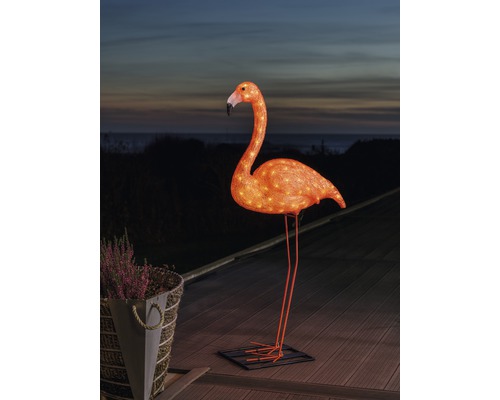 LED Leuchtfigur Konstsmide Flamingo außen und innen 54x110x20 cm bernstein