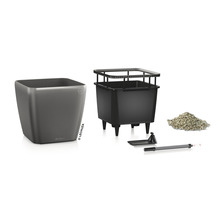 Lechuza Cube Glossy Triple Pflanzgefäß-Set mit Zubehör