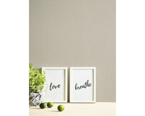 Dekorative Wandgestaltung mit zwei gerahmten Postern, einer Pflanze und Limetten.