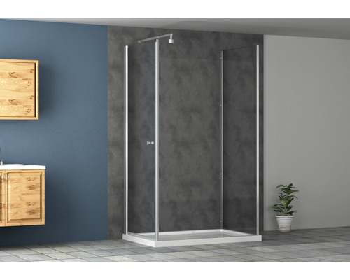 Eckdusche mit Duschwanne im Badezimmer