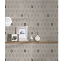 Dekorative Tapete mit stilisiertem Blattmuster im Art-Déco-Stil