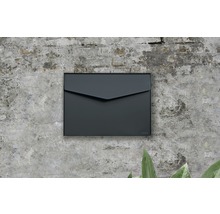 MEFA Briefkasten Stahl pulverbeschichtet BxHxT 430x312x110 mm Letter 112 Anthrazitgrau RAL 7016 semimatt ohne Namensschild mit Klappe