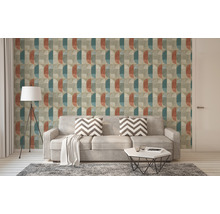 Vliestapete 37531-1 Geo Nordic Grafik blau rot